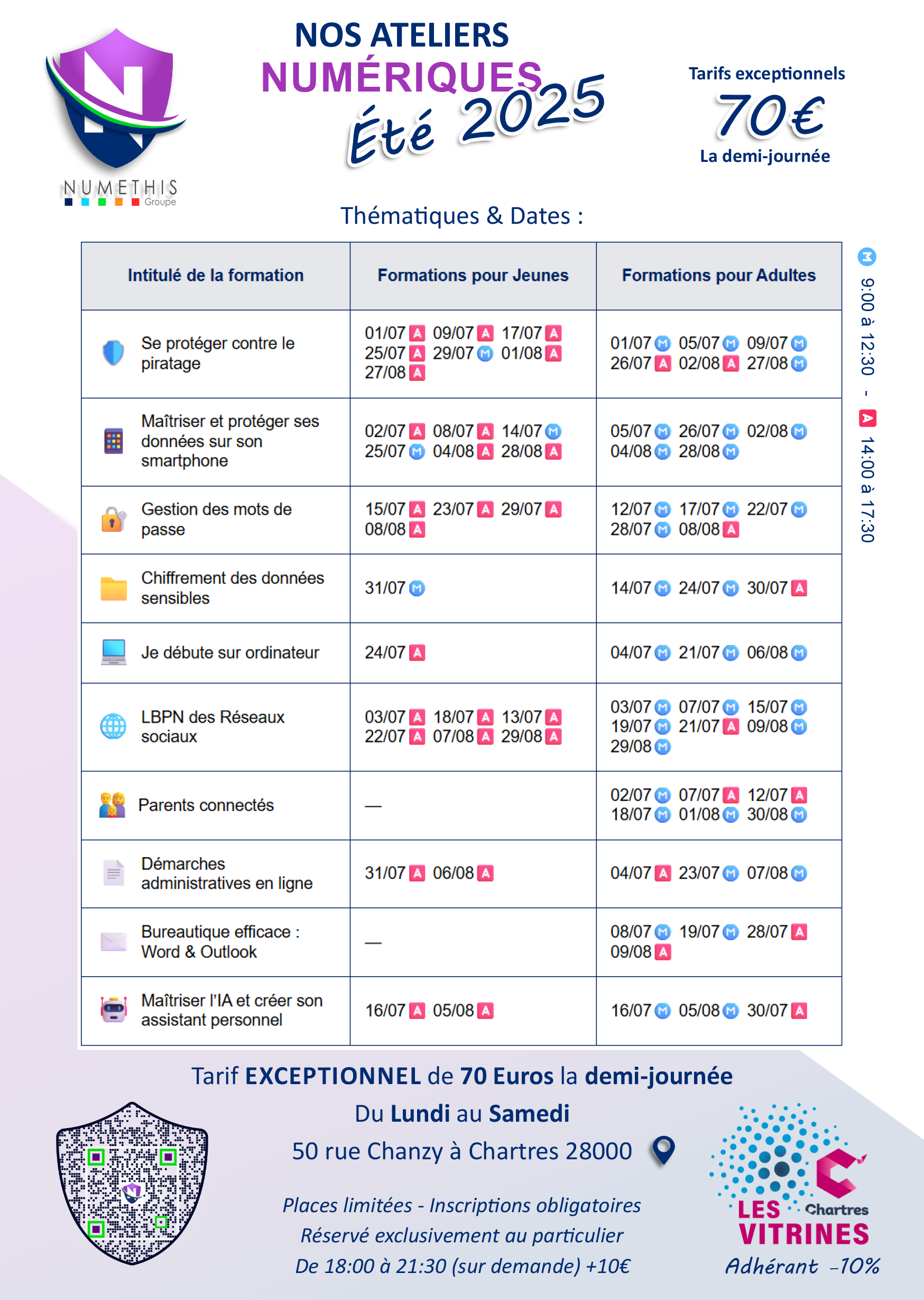 NUMETHIS Groupe - Affiche A5 Ateliers été Verso